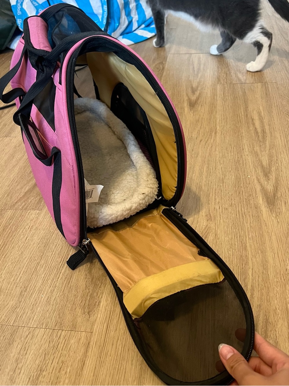 Pet Travel Carrier, small kitten puppy portable bed soft sided mesh airplane